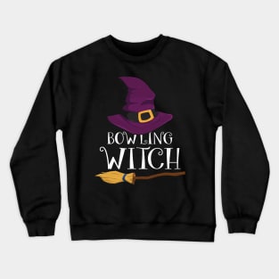 Bowling Witch Bowlers Halloween Costume Crewneck Sweatshirt